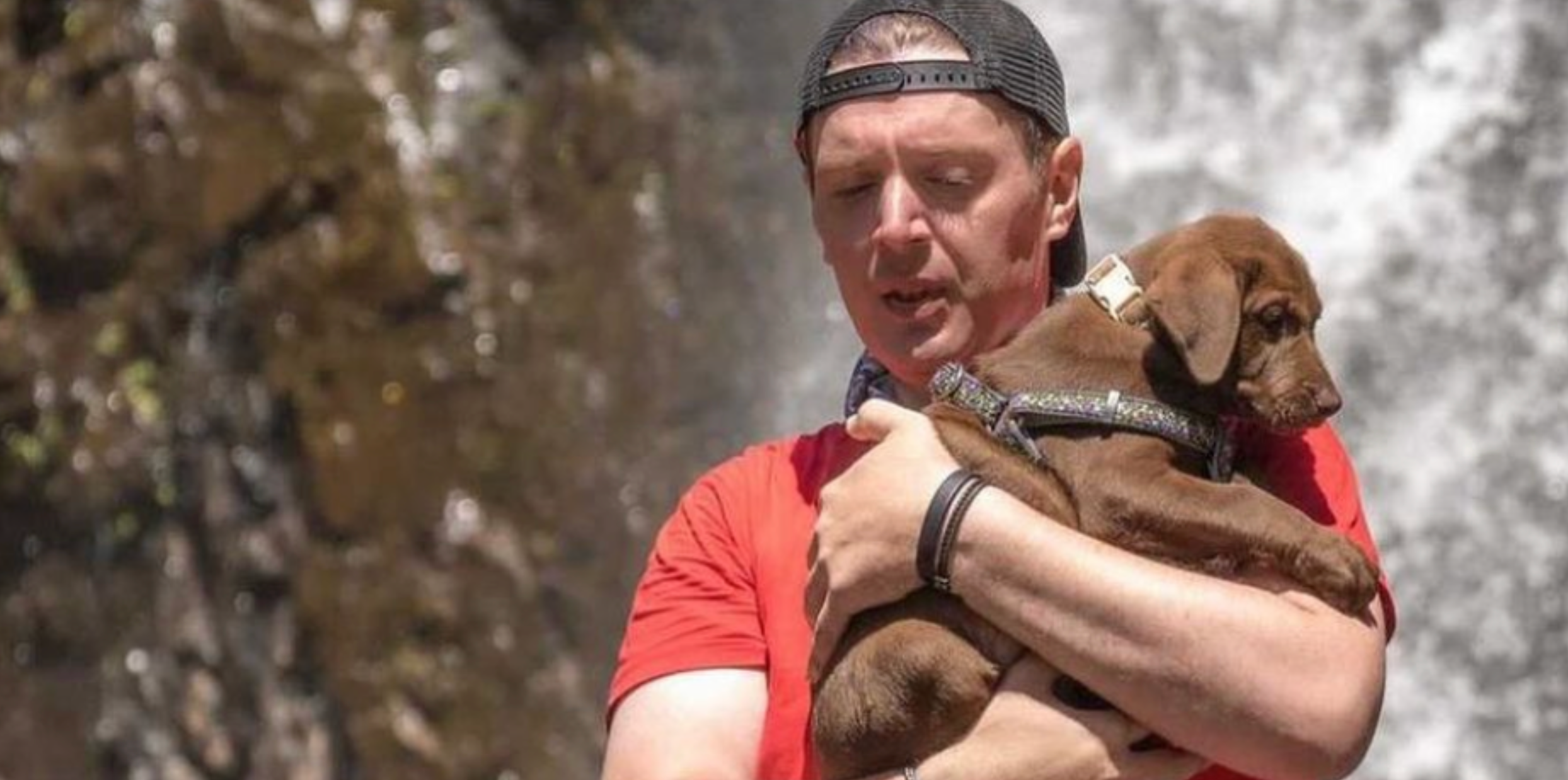hiker with a dog