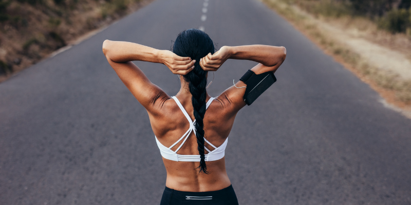 fit woman hiking
