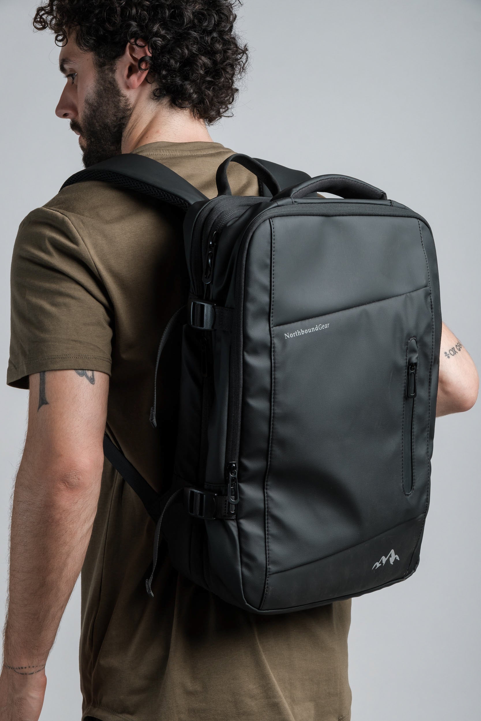 Northbound Gear Voyager Backpack, expandable and organized for travel or work.