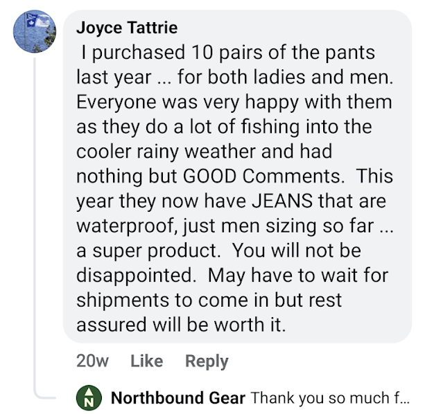 Clients Testimonial Northbound Gear