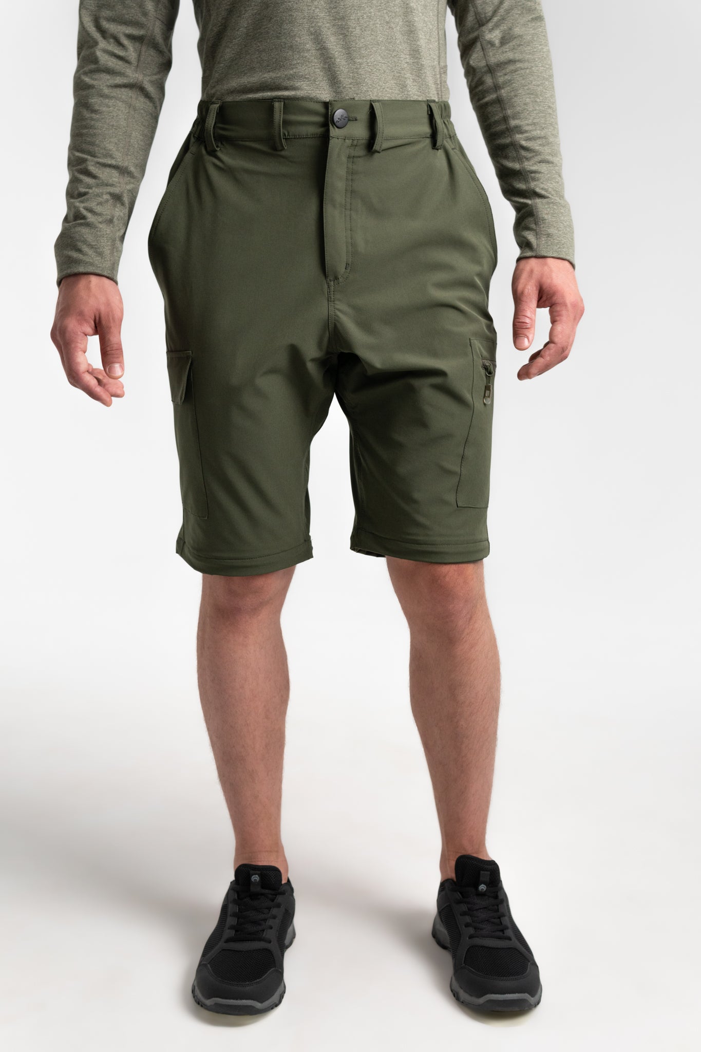 Army Green Water Resistant Cargo Shorts