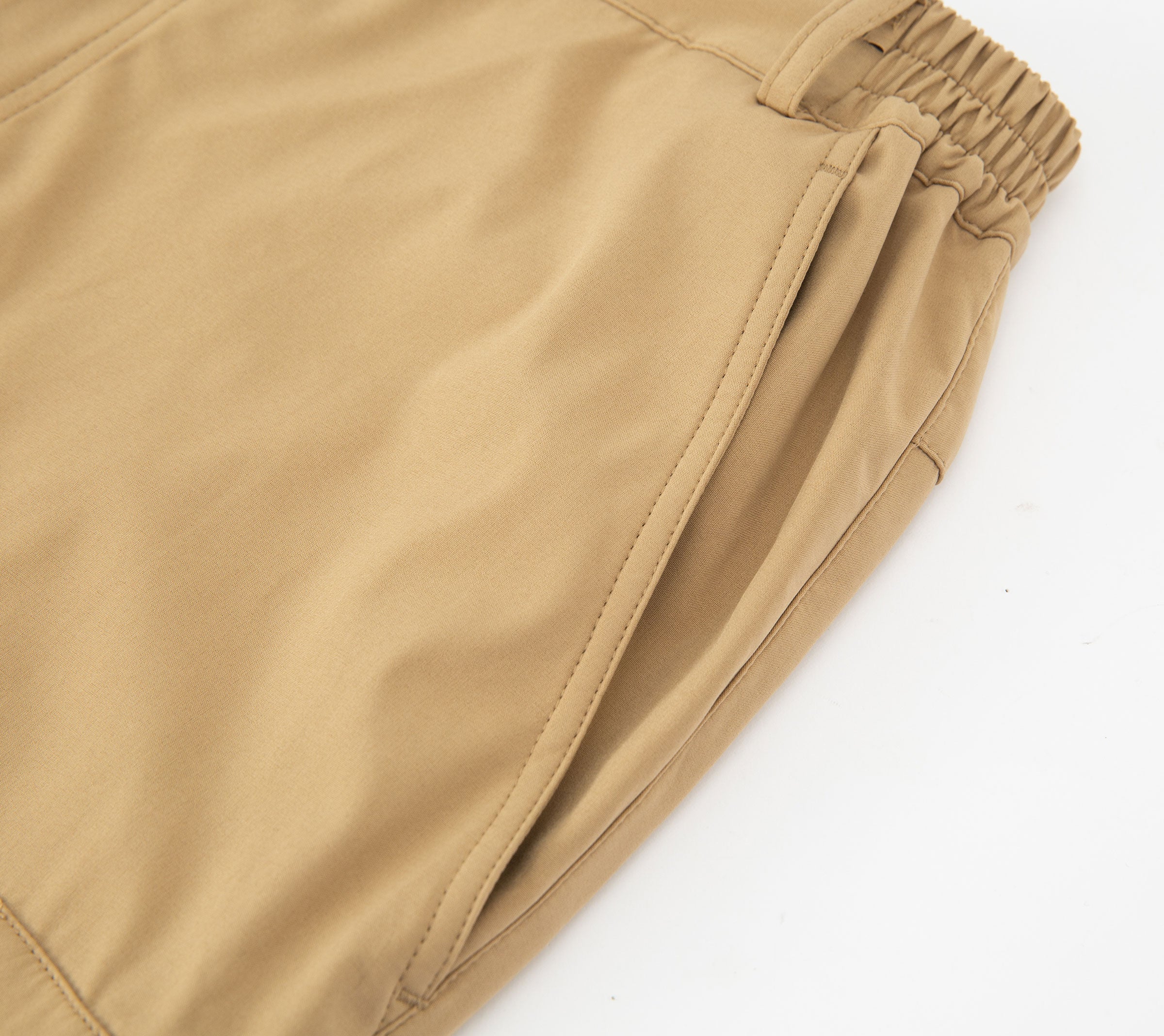 Khaki Water Resistant Cargo Pants Front Pocket