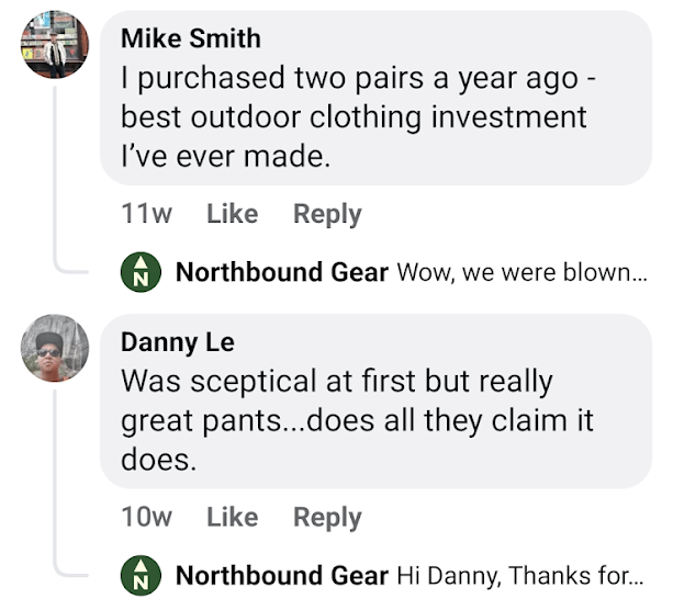 Clients Testimonial Northbound Gear Facebook 10