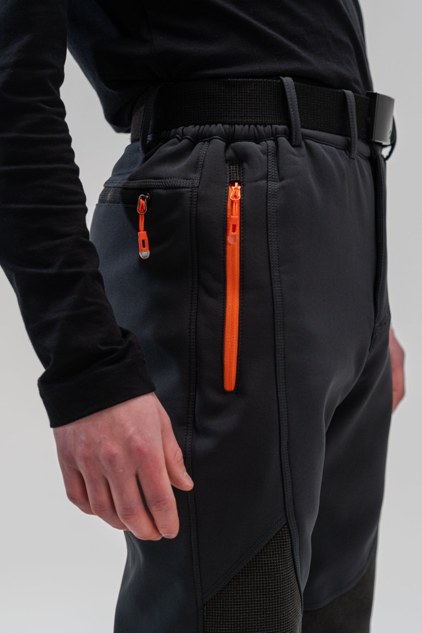 Black Water Resistant Pants Side Zip